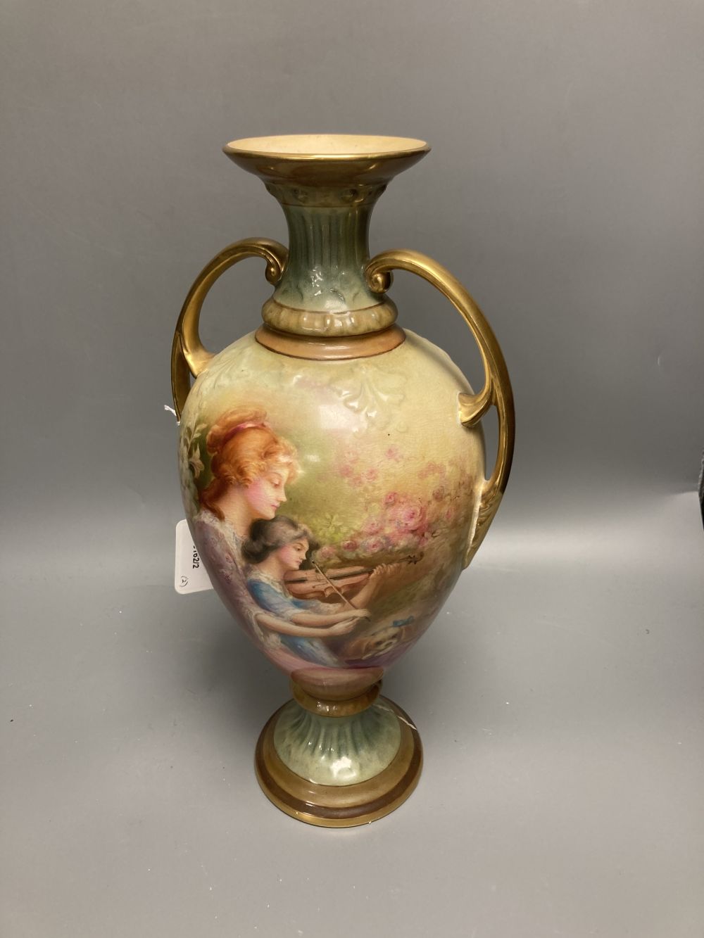 A Crown Staffordshire baluster vase